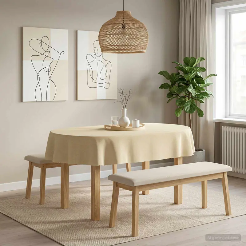 Vidaxl tafelkleed 5 st ovaal crèmewit 130 x 180 cm