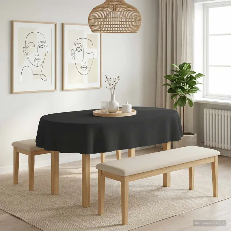Vidaxl tafelkleed 5 st ovaal donkergrijs 130 x 180 cm polyester