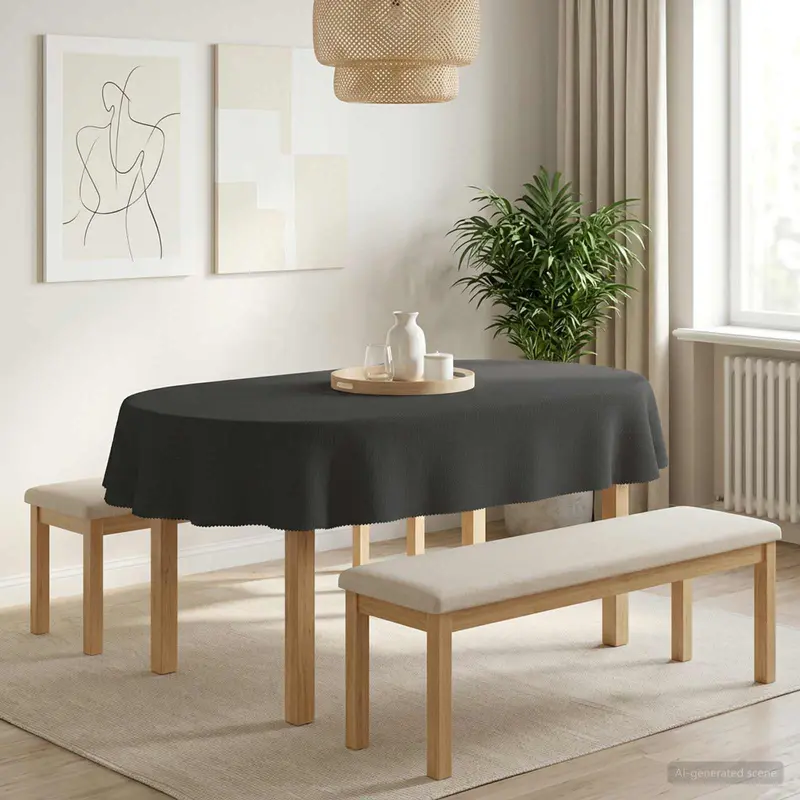 Vidaxl tafelkleed 5 st ovaal donkergrijs 160 x 220 cm