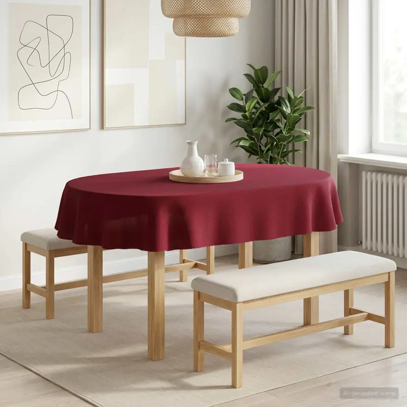 Vidaxl tafelkleed 5 st ovaal wijnrood 130 x 220 cm