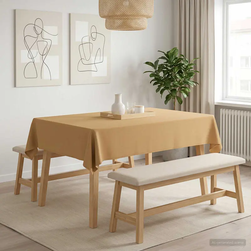 Vidaxl tafelkleed 5 st rechthoekig beige 140 x 160 cm polyester