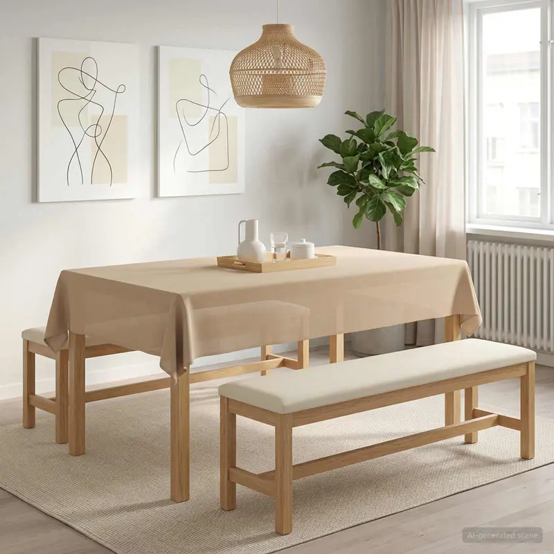Vidaxl tafelkleed 5 st rechthoekig beige 140 x 200 cm