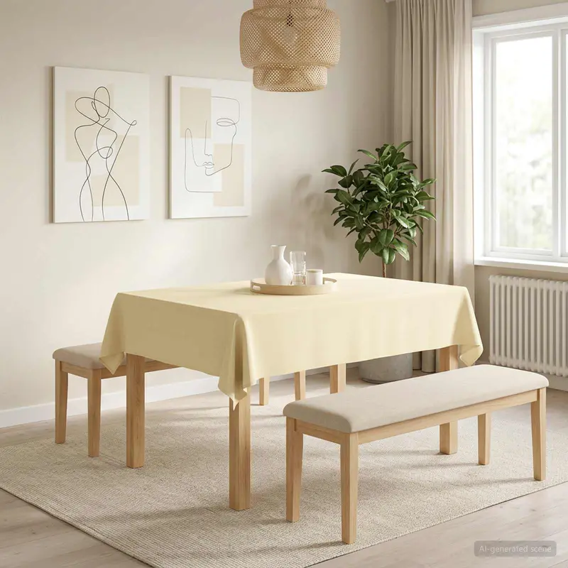 Vidaxl tafelkleed 5 st rechthoekig crèmewit 110 x 140 cm polyester