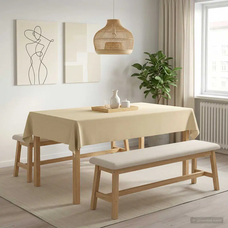 Vidaxl tafelkleed 5 st rechthoekig crèmewit 110 x 180 cm