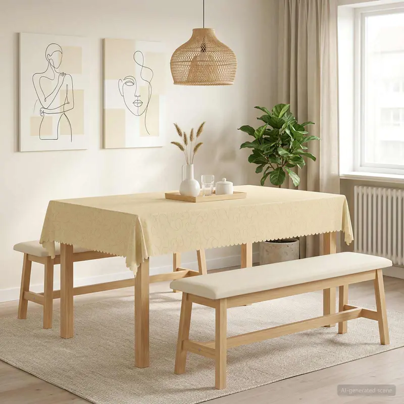 Vidaxl tafelkleed 5 st rechthoekig crèmewit 140 x 200 cm