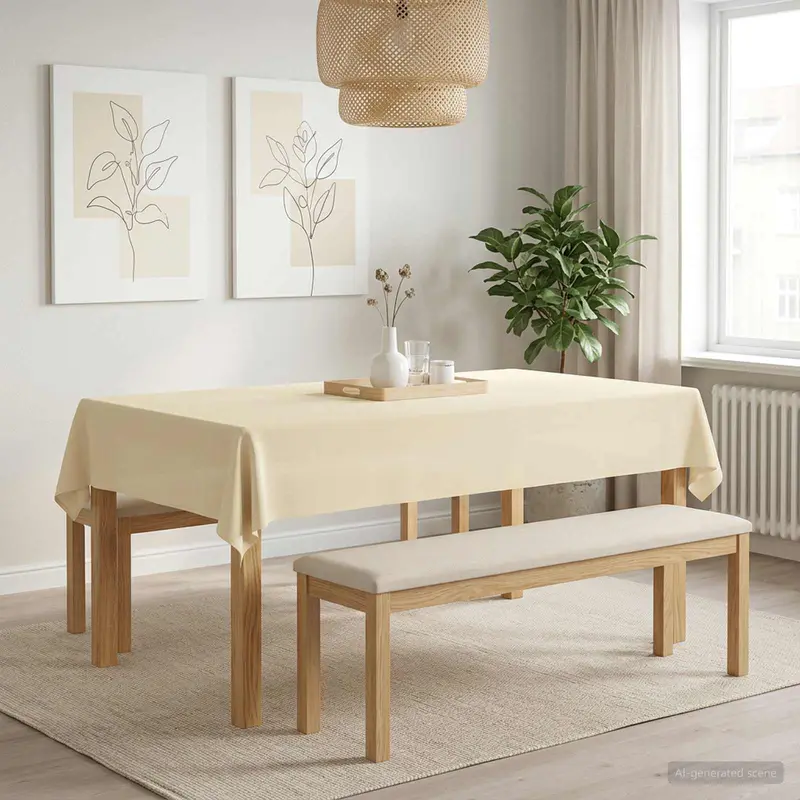 Vidaxl tafelkleed 5 st rechthoekig crèmewit 140 x 200 cm polyester