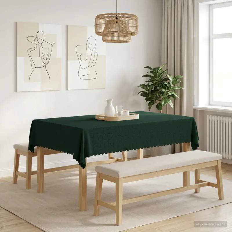 Vidaxl tafelkleed 5 st rechthoekig donkergroen 140 x 180 cm