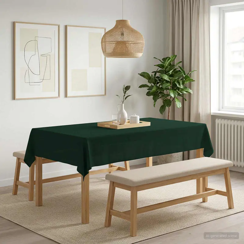 Vidaxl tafelkleed 5 st rechthoekig donkergroen 140 x 200 cm polyester