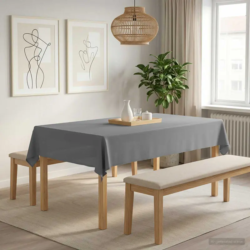 Vidaxl tafelkleed 5 st rechthoekig lichtgrijs 110 x 160 cm polyester