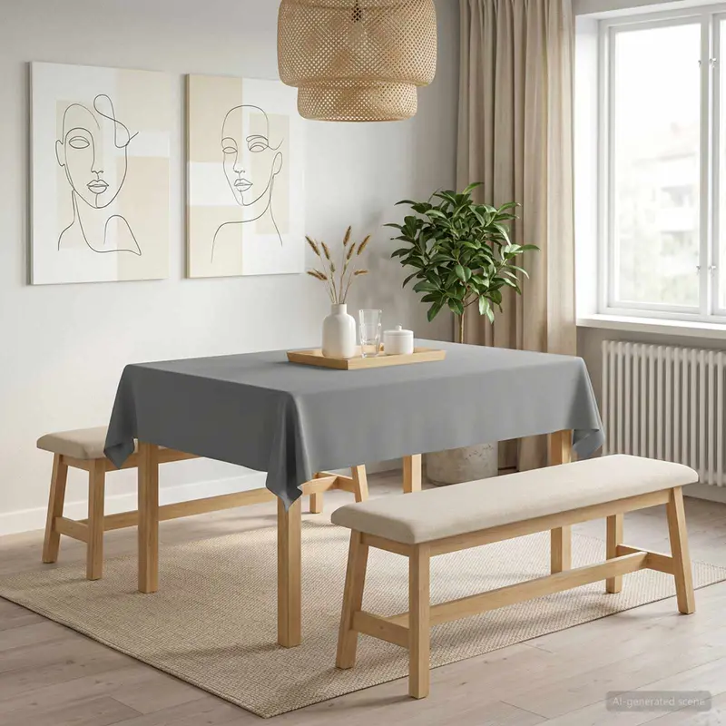 Vidaxl tafelkleed 5 st rechthoekig lichtgrijs 140 x 160 cm polyester