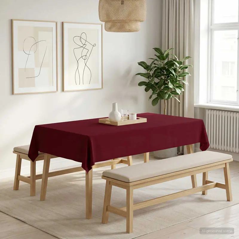 Vidaxl tafelkleed 5 st rechthoekig wijnrood 110 x 160 cm polyester