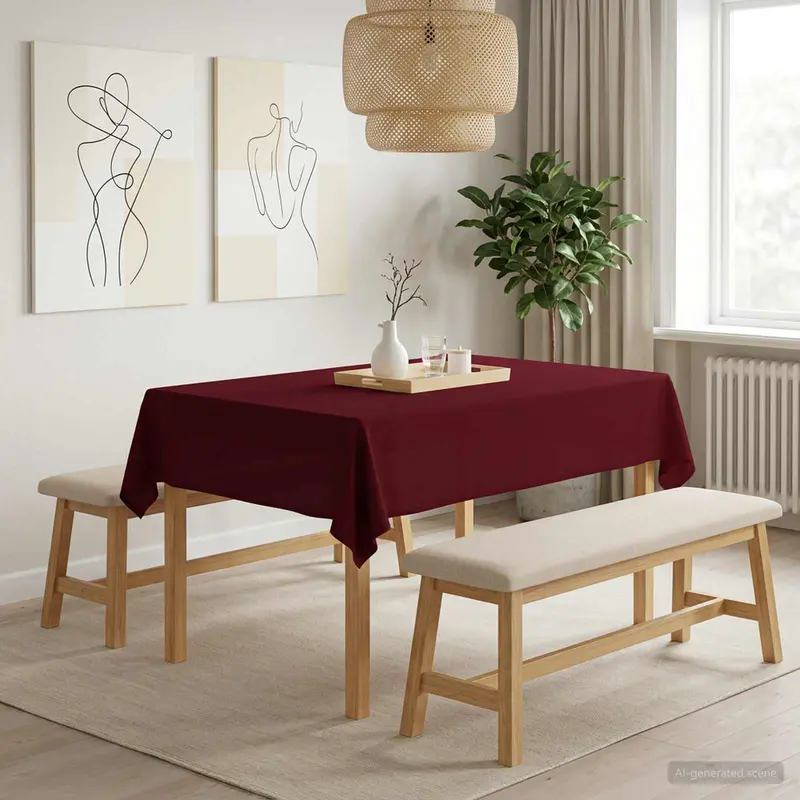 Vidaxl tafelkleed 5 st rechthoekig wijnrood 140 x 160 cm polyester