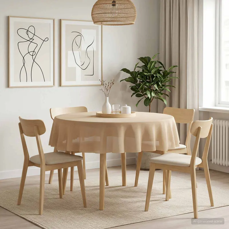 Vidaxl tafelkleed 5 st rond beige ø 140 cm