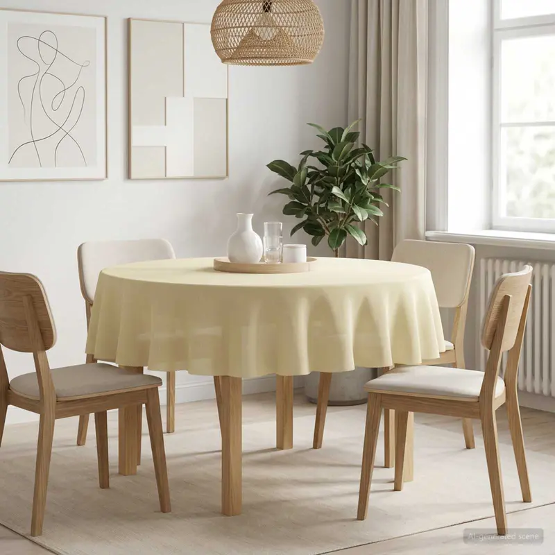 Vidaxl tafelkleed 5 st rond crèmewit ø 140 cm polyester