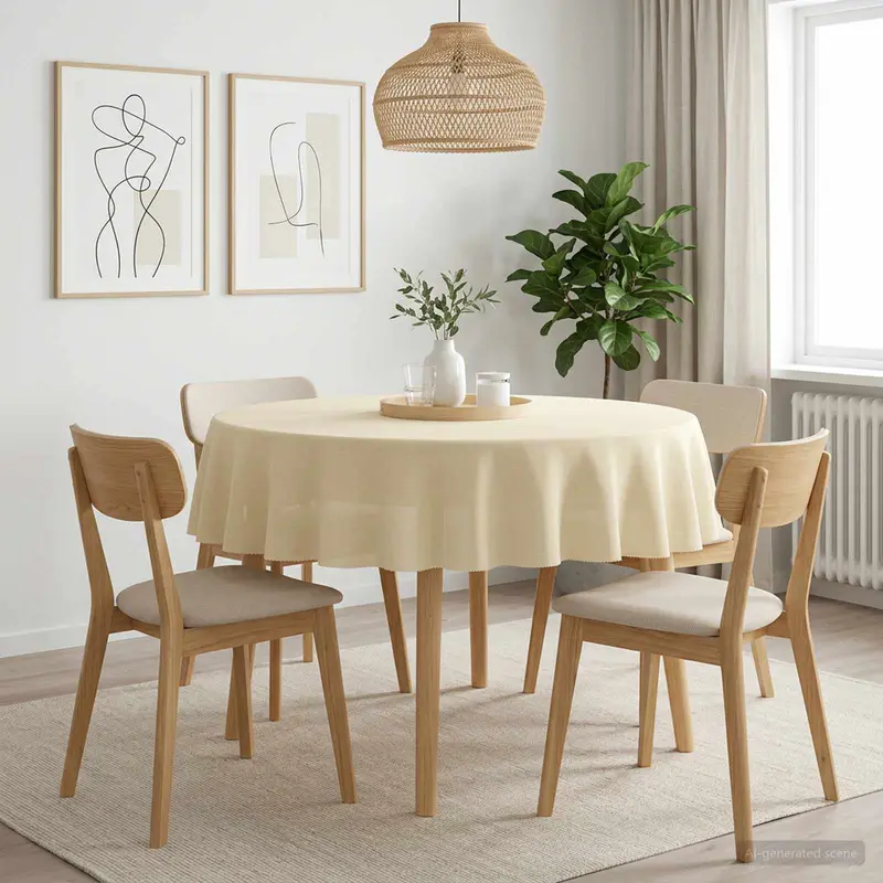 Vidaxl tafelkleed 5 st rond crèmewit ø 160 cm