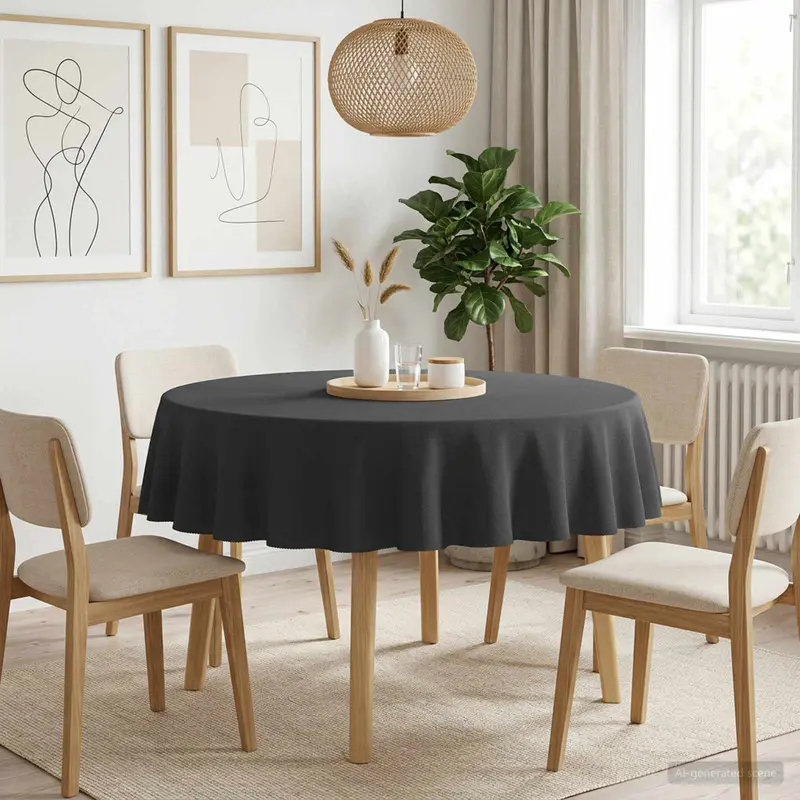 Vidaxl tafelkleed 5 st rond donkergrijs ø 180 cm