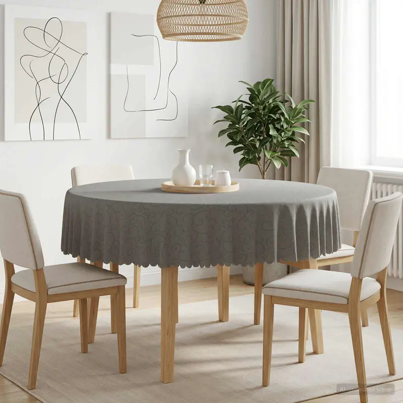 Vidaxl tafelkleed 5 st rond lichtgrijs ø 140 cm