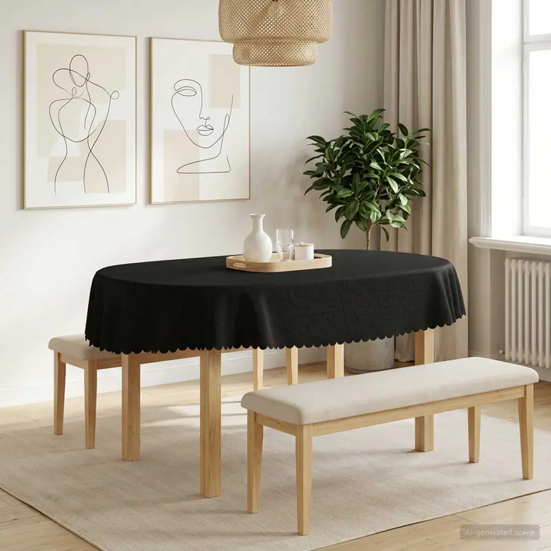 Vidaxl tafelkleed ovaal donkergrijs 160 x 220 cm