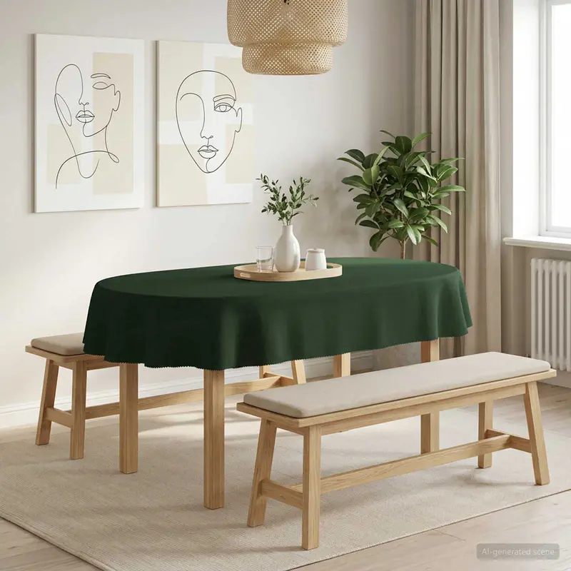 Vidaxl tafelkleed ovaal donkergroen 160 x 220 cm