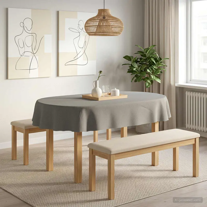 Vidaxl tafelkleed ovaal lichtgrijs 130 x 220 cm