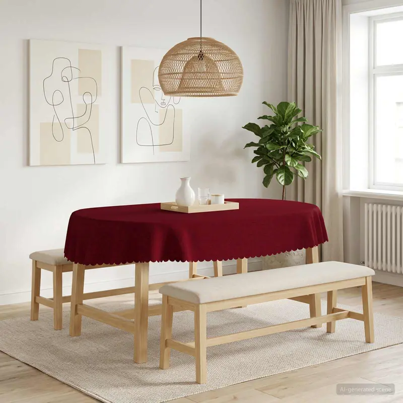 Vidaxl tafelkleed ovaal wijnrood 160 x 220 cm