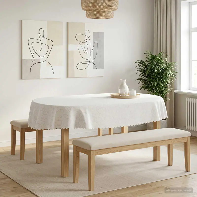 Vidaxl tafelkleed ovaal wit 130 x 180 cm