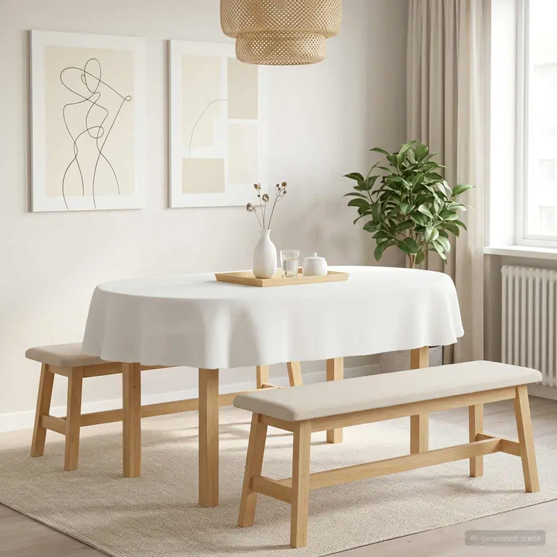 Vidaxl tafelkleed ovaal wit 130 x 220 cm polyester