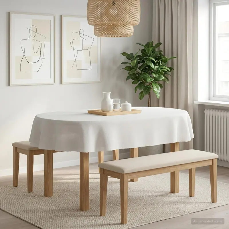 Vidaxl tafelkleed ovaal wit 130 x 220 cm
