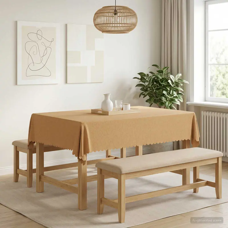 Vidaxl tafelkleed rechthoekig beige 140 x 180 cm