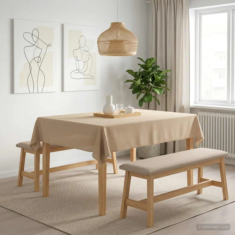 Vidaxl tafelkleed rechthoekig beige 140 x 180 cm