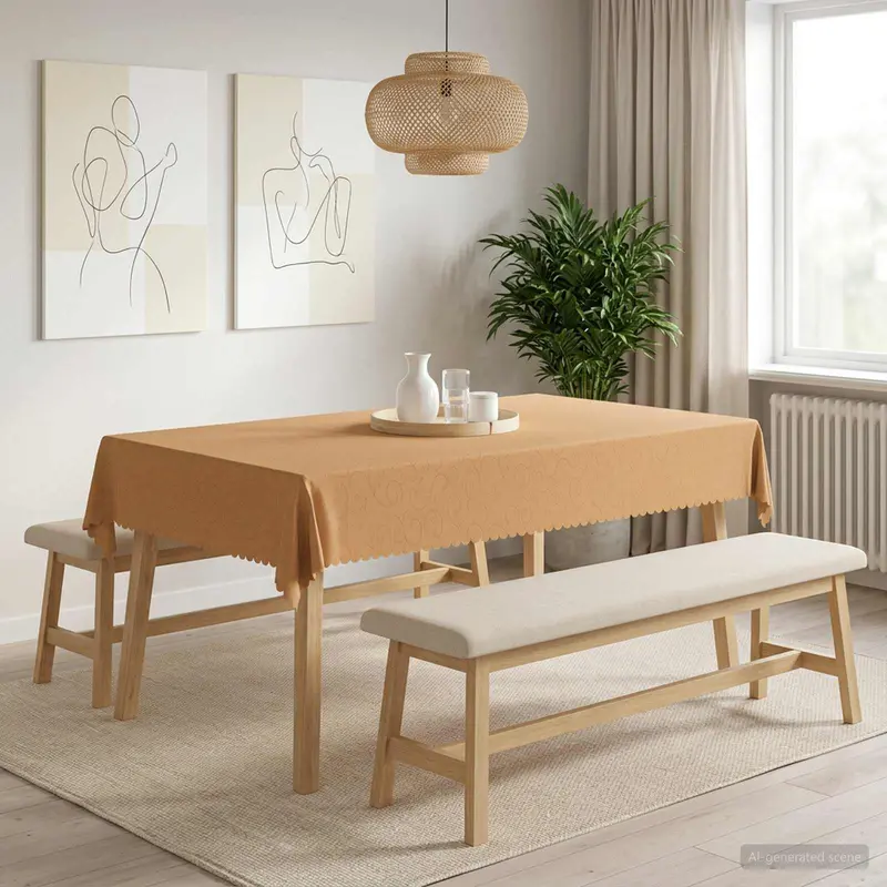 Vidaxl tafelkleed rechthoekig beige 140 x 220 cm