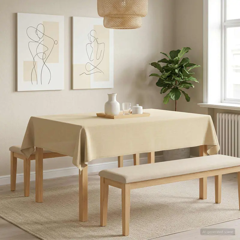 Vidaxl tafelkleed rechthoekig crèmewit 110 x 140 cm