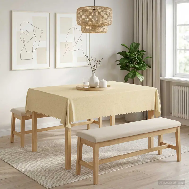 Vidaxl tafelkleed rechthoekig crèmewit 140 x 180 cm