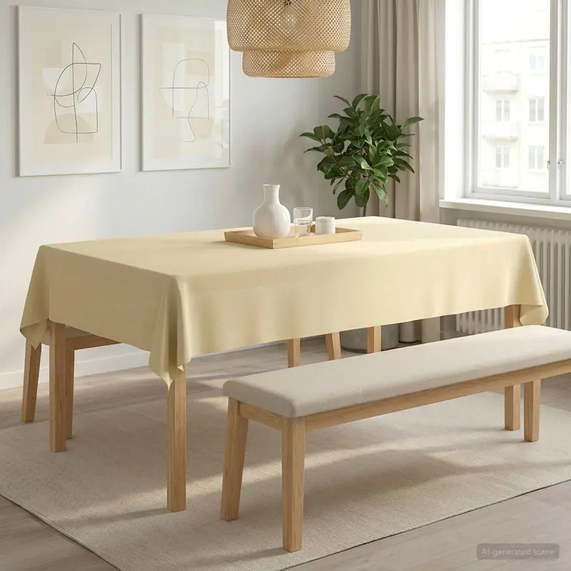 Vidaxl tafelkleed rechthoekig crèmewit 140 x 200 cm polyester