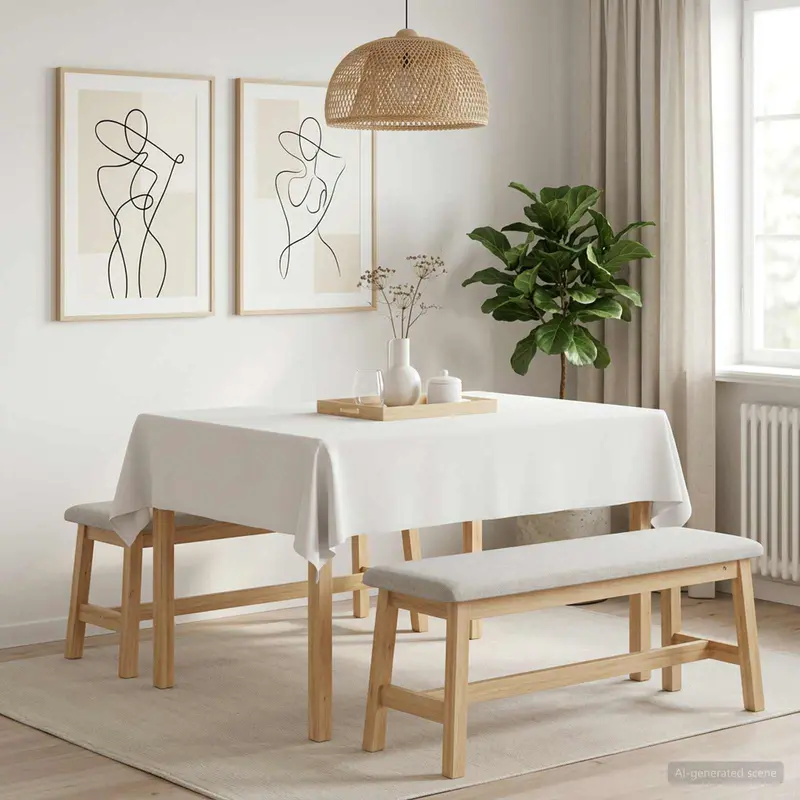 Vidaxl tafelkleed rechthoekig wit 140 x 160 cm polyester