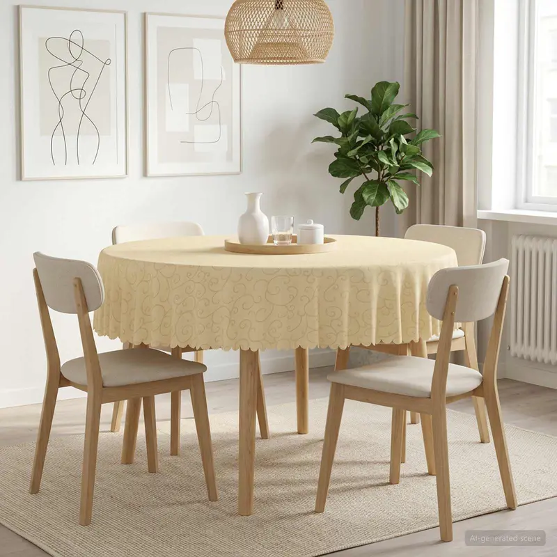 Vidaxl tafelkleed rond crèmewit ø 160 cm