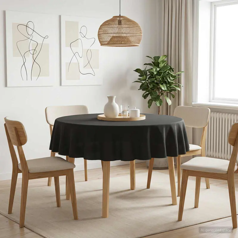 Vidaxl tafelkleed rond donkergrijs ø 180 cm polyester