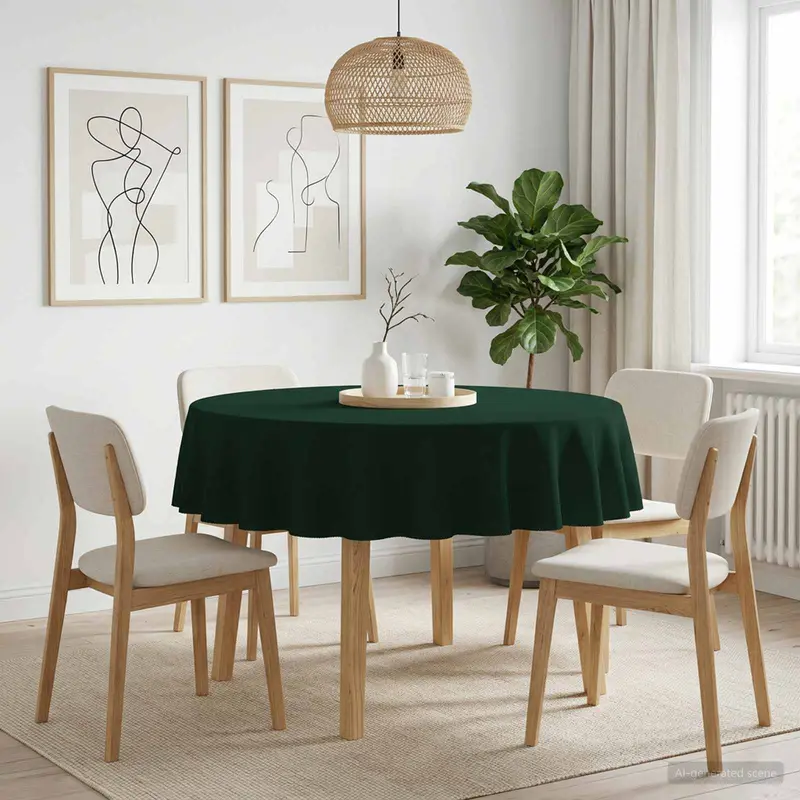 Vidaxl tafelkleed rond donkergroen ø 180 cm polyester