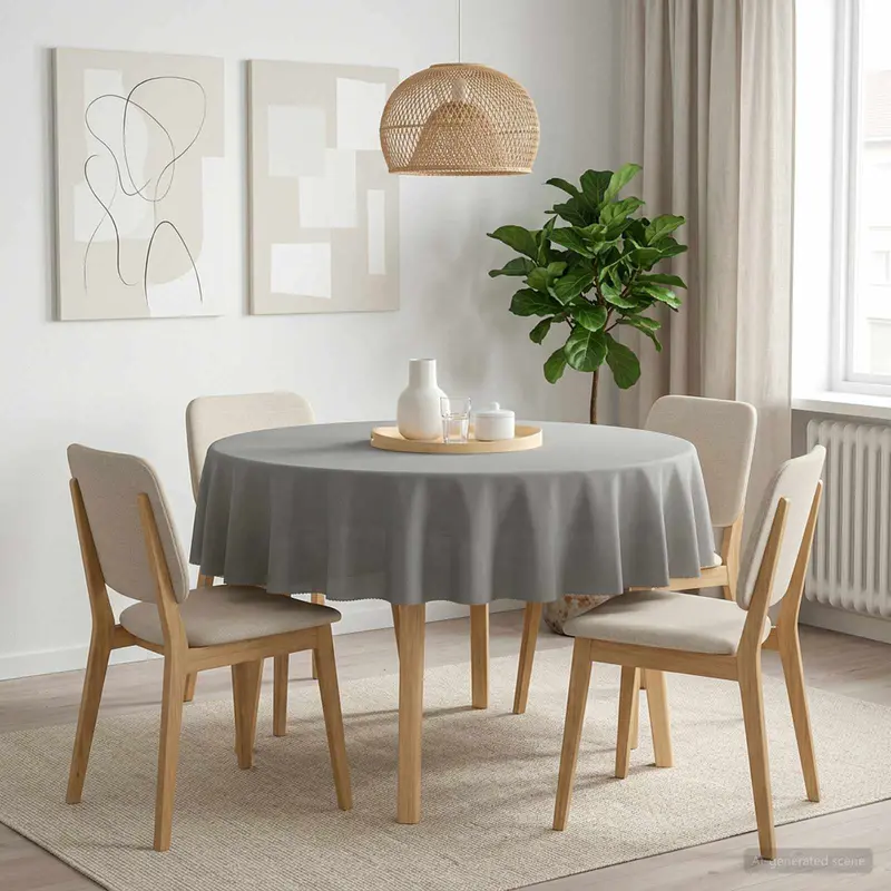 Vidaxl tafelkleed rond lichtgrijs ø 160 cm polyester