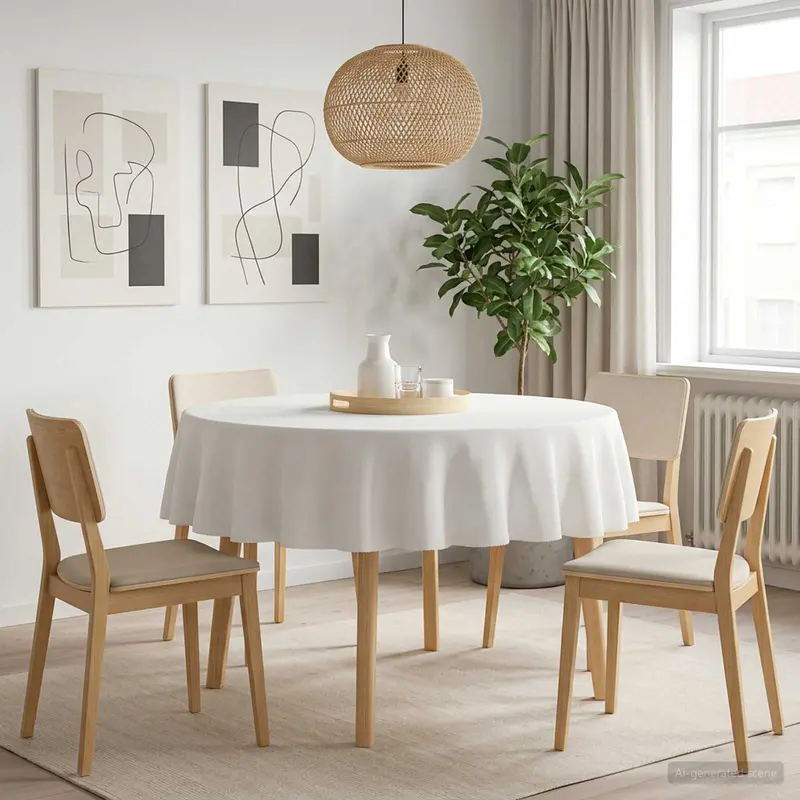 Vidaxl tafelkleed rond wit ø 160 cm polyester