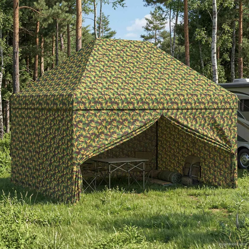 Vidaxl tent met 4 zijwanden 2,9 x 4,3 m leger camouflage