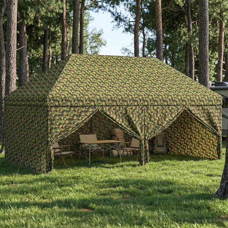 Vidaxl tent met 4 zijwanden 2,9 x 5,8 m leger camouflage
