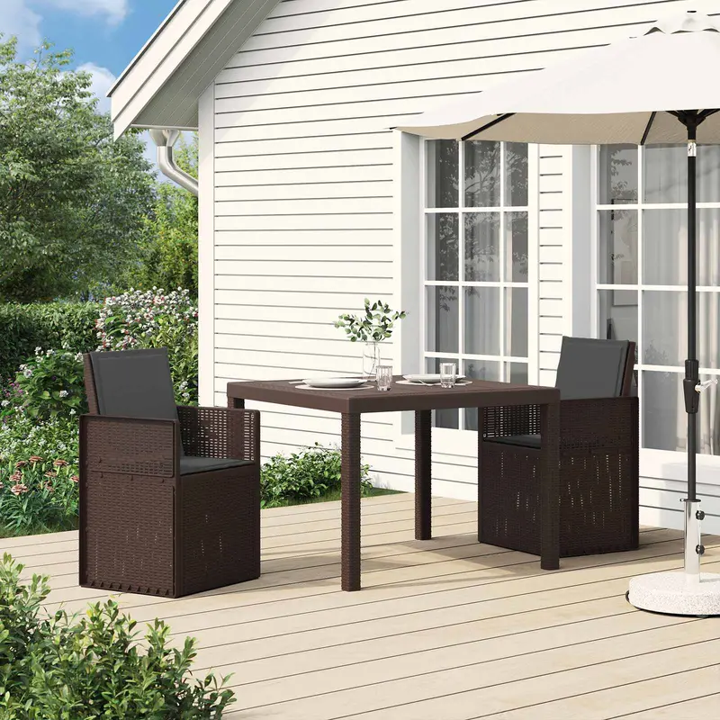 Vidaxl tuin eetstoelen 2 st bruin en antracietkleurig pp