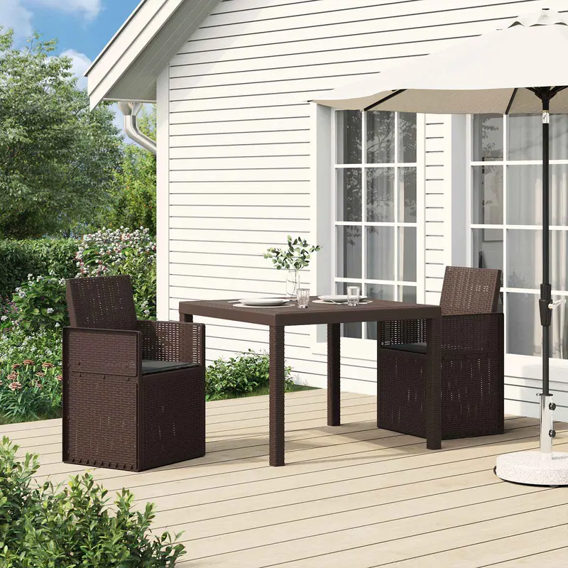 Vidaxl tuin eetstoelen 2 st bruin en antracietkleurig pp