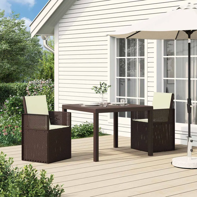 Vidaxl tuin eetstoelen 2 st bruin en crèmekleurig pp