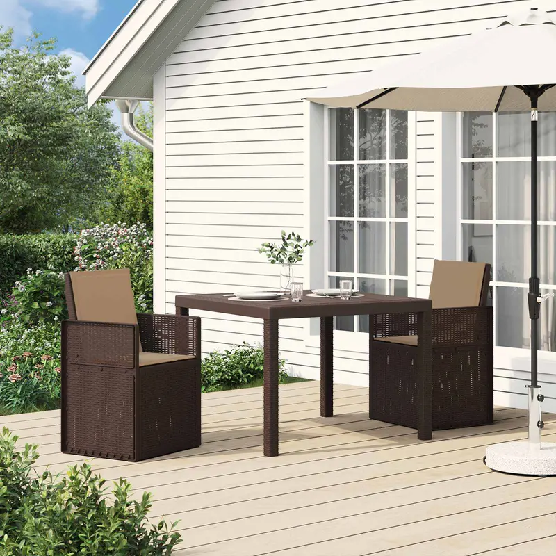 Vidaxl tuin eetstoelen 2 st bruin en taupe pp