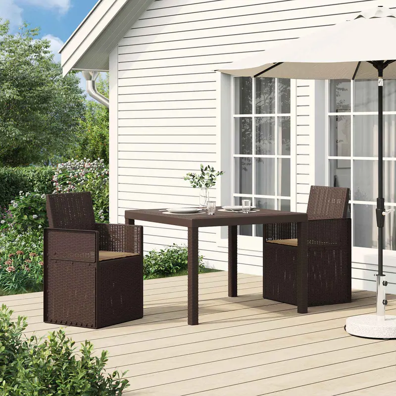 Vidaxl tuin eetstoelen 2 st bruin en taupe pp