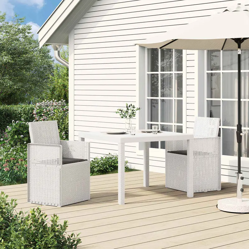 Vidaxl tuin eetstoelen 2 st wit en antracietkleurig pp