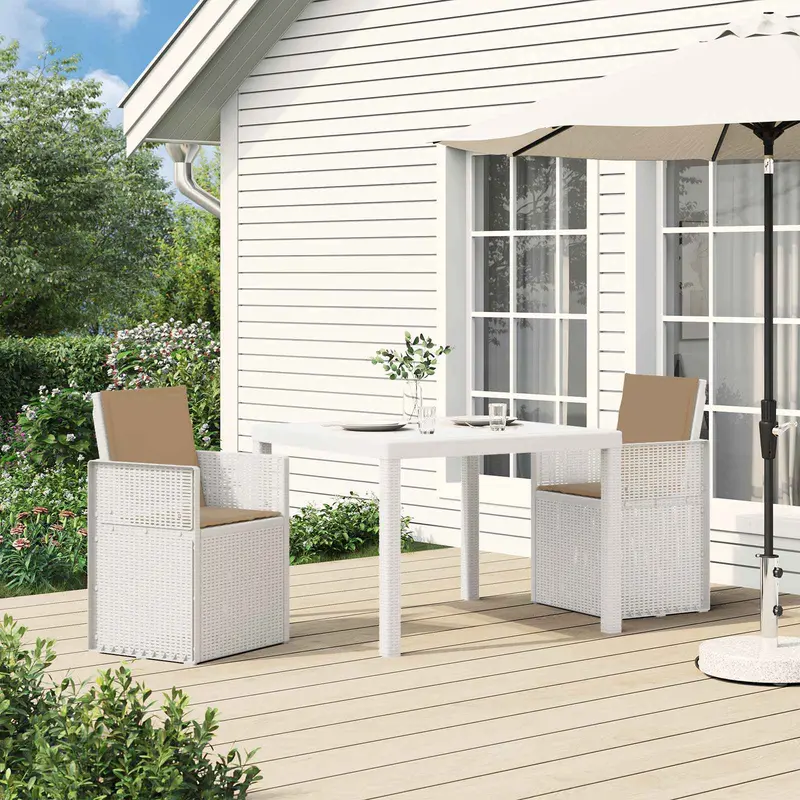 Vidaxl tuin eetstoelen 2 st wit en taupe pp