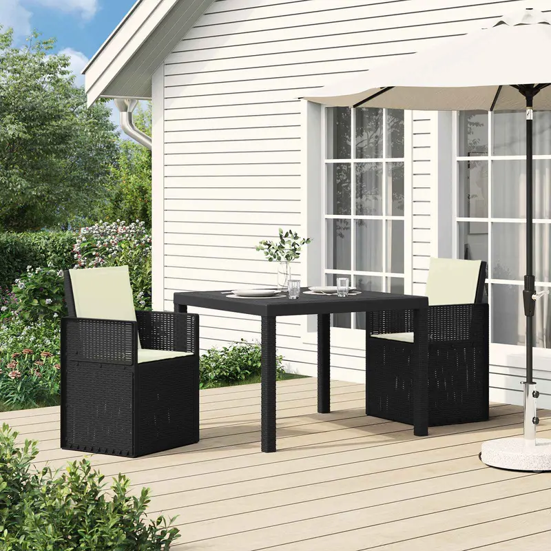 Vidaxl tuin eettafelset 3 st antraciet- en crèmekleurig pp